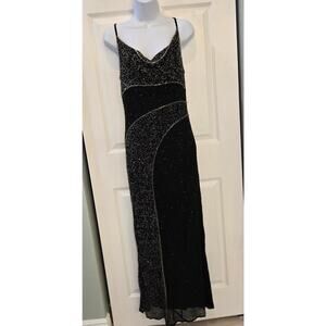 Chaudry Silk Beaded Gown black tie Elegant Whimsigoth Dark Feminine Fairy Grunge